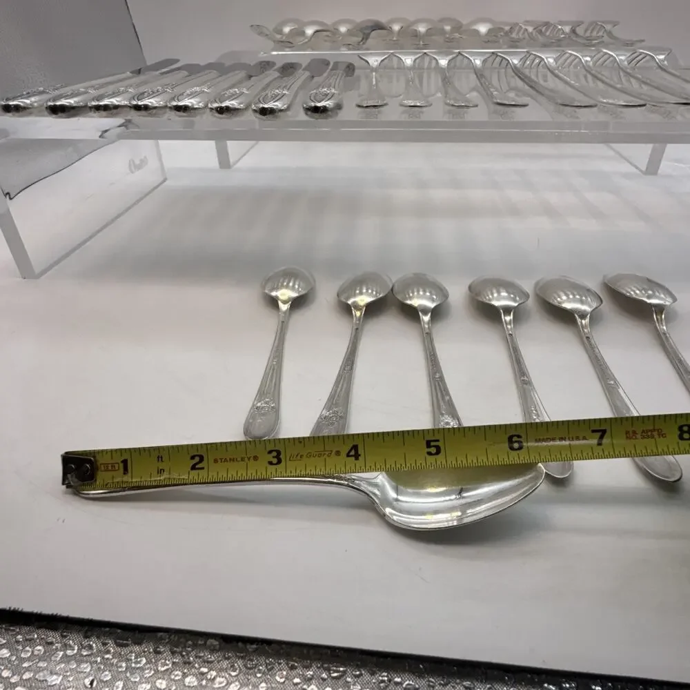 40-Piece Vintage Wm. Rogers Mfg. Co. Triumph Pattern Silverplate Flatware Set